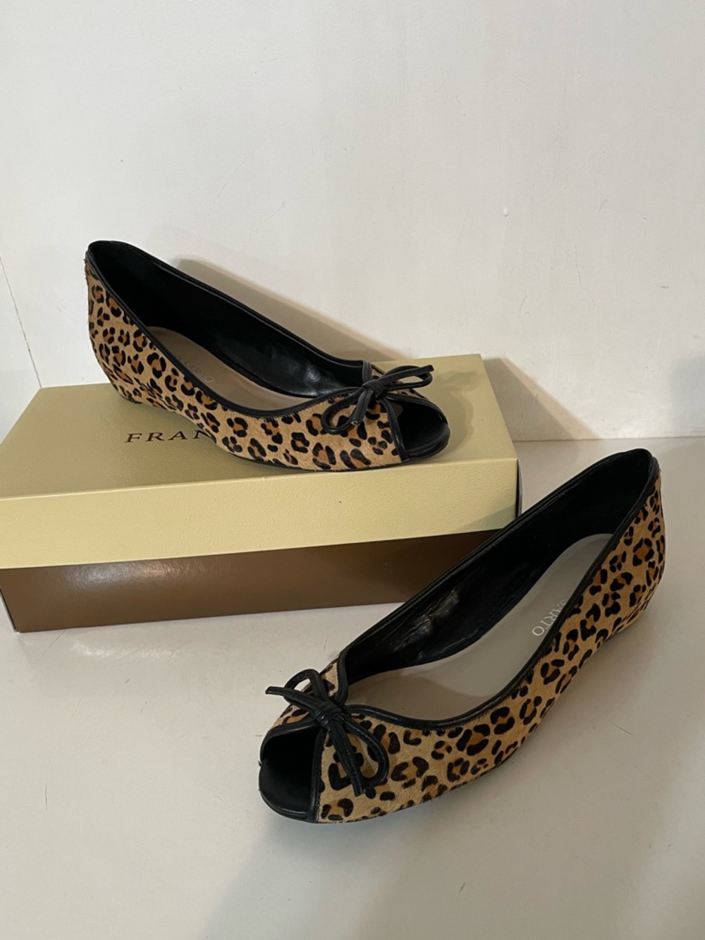 Franco Sarto Calf Hair Open Toe Shoes